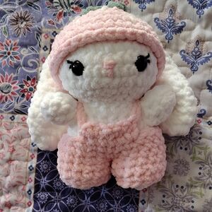 Adorable Bunny Plush Toy - Soft Pink and White